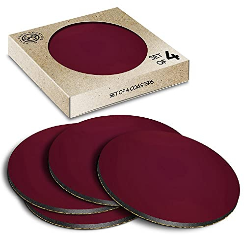 4 sottobicchieri in sughero in confezione ecologica – colore rosso scuro marrone tazza tazza di vetro #21448