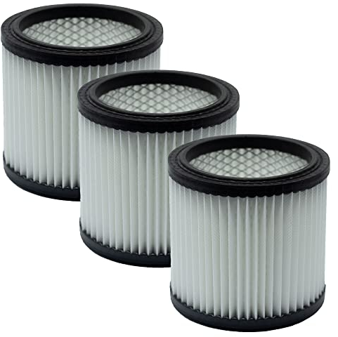 3x Faltenfilter mit Innengitter passend für Parkside Aschesauger PAS 500 A1, B1, D2, D3, PASK 18/7C, 18/8C, 18/9 C, Ersatzfilter Lamellenfilter Filter