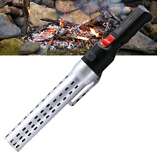 Allume Charbon Électrique, Multifonction Cheminee Allume Barbecue 60S Allume Rapidement Du Charbon de Bois ou Du Bois de Chauffage, Portable Allume-barbecue Électrique(Color:Silver)