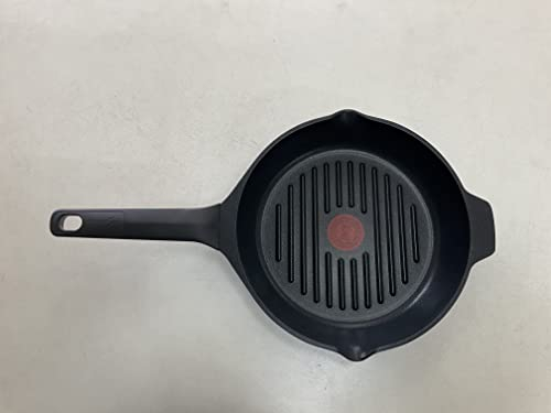 Lagostina Aroma Grill Grill grill antiadhésif rond en aluminium moulé sous pression Ø 26 cm, poêle à induction, gaz et four avec indicateur de cuisson thermo-Signal et revêtement titane
