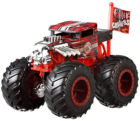 Hot Wheels Monster Trucks 1:64 Scale Die-Cast Vehicle - Camo Crashers 5/5 ~ Bone Shaker with Collectible Flag
