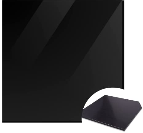 TSKDKIT Hoja de Plástico HDPE Negro de Alta Densidad 30 x 30 x 1 cm, Panel Duro y Grueso para Proyectos, Manualidades y Más