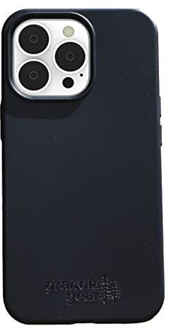 Eco by GranolaGear - Umweltfreundliche Handyhülle für iPhone 14 Pro - Biologisch abbaubar, kompostierbar, plastikfrei, aus Pflanzen - Schwarzer Stein