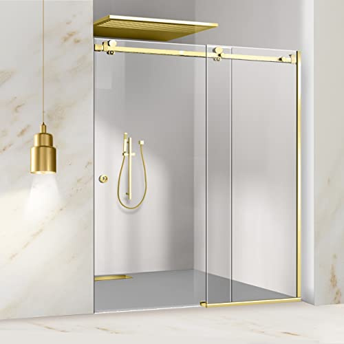 Glissando Porte de douche coulissante en verre transparent, dimensions : 160 x 205 cm à partir de (140/150/160/170/180 x 205 cm)