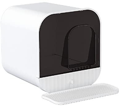 KUBAOS Cat Litter Tray with Automatic Odor Removal with Scoop and Mat, Easy to Assemble and Clean 41x41x40cm