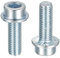 sourcing map Lot de 20 vis à tête bombée M10 x 30 mm en acier au carbone de qualité 8.8 à tête hexagonale dentelée