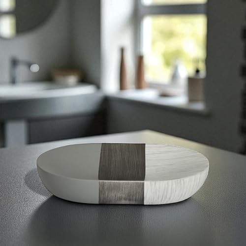 Bathroom Accessories Set 4 Piece Vanity Sink Countertop Soap Dispenser Grey Luxe (Soap Dish)