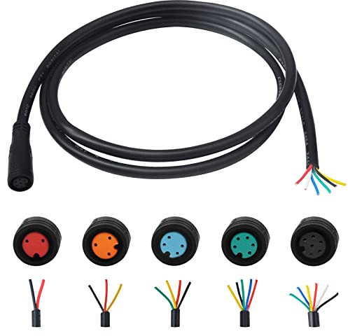 baluoqi Verlängerungskabel 2Pin/3Pin/4Pin/5Pin/6Pin wasserdichter Stecker mit einem einzelnen Stecker DIY Ebike Linie für elektrisches Fahrrad Licht/Ebrake/Anzeige Ebike Teile (6Pin weiblich)