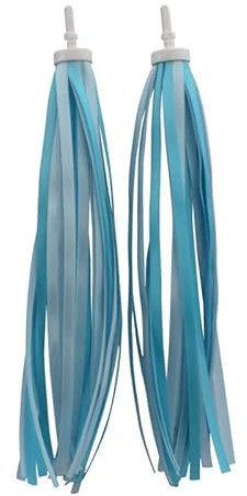 SYSUII EIN Paar Kinder Fahrrad Lenker Streamer,Kinder Fahrrad Luftschlangen Lenker Bunte Bänder Streamer Fahrrad Griffe Quasten Bänder für Dekoration Fahrrad Streamer Ribbon für Dekoration-Blau