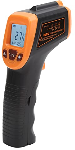 Focket Infrared Thermometer, -50℃ to 600℃ ℉ Temperature Gun Thermometer Gun with Backlight, Non Contact IR Thermometer Temp Gun Heat Temperature Temp Gun for HVAC, Engine, Automobile (Orange)