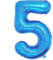 Ponmoo 40 inches Foil Balloons Numbers 5 Blue (101cm), Inflatable Helium or Air, Giant Balloon Number 0-9, 10-29, 30-100, Grand Balloons for Anniversary Wedding Birthday Party Decoration