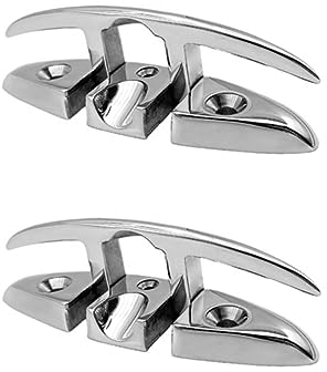 LJFMDLN Boat Flip Up Cleat 316 Stainless Steel Boat Folding Cleat Marine Folding Cleat Pack of 2, Boat Dock Cleats for Boat Kayak and Decoration (Size : 6 inch)