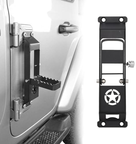 Blueshyhall Auto Türstufe Klappbare Autotür Pedal für J-eep Wrangler JK/JKU 2007-2017 2 Tür 4 Tür, Auto Pedal Türstufe für Auto Dachzugang Belastbar bis 136 KG, rutschfeste Doorstep Auto