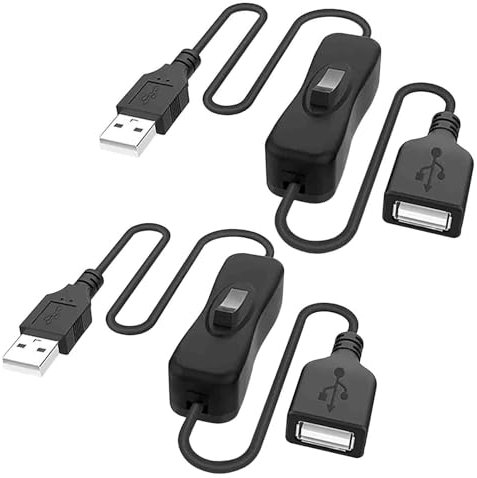 DR.WATCH Versatile USB Switch Cable (0.3M) - Convenient USB On/Off Switch for Driving Recorder, LED Desk Lamp, U S B Fan, and LED Strips (2)