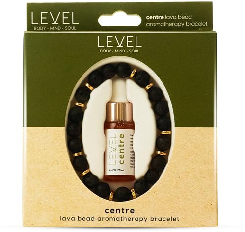 Level Body Mind Soul - Aromatherapie-Lavaperlenarmband-Set mit ätherischen Ölen - Reduziert Angst und Stress - Centre