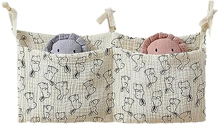 caits Babybett-Organizer | Hängender Windel-Caddy-Organizer mit 2 Taschen,Kinderzimmer-Aufbewahrung für Wickeltisch und Babybett, Windelaufbewahrung, Kinderzimmer-Organisation, Krippenzubehör
