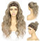 Sapphirewigs Stirnband Perücke Wellige Synthetische Mix Hellbraun Perücken für Frauen Glueless Daily Wear Cosplay Stirnband Haare 150% Dichte 26 inch