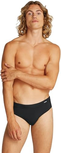 Calvin Klein Men’s Swim Briefs with Logo Badge, Black (Pvh Black), M