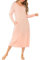 Vlazom Chemise de Nuit Femme à Manches Longues Grande Taille Col en V Vêtements de Nuit avec Boutons，B-Rose，XL