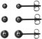 Titan Ohrstecker Hypoallergen Damen Herren Mädchen G23 Titan Ohrringe Schwarz Kleine 3paar Kugel Ohrstecker 3/4/5mm