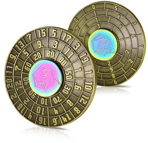 DND würfelspinner,DND dice würfel Set,dice 7 in 1 Spinner,Dungeons and Dragons würfel Roulette Unique Dice Spinner Metal dice d20 würfel,D&D Geschenke, Rollenspiel Brettspiel Zubehör(Bronze)