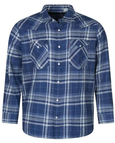 Levi's ® - Chemise ® à Carreaux en Coton avec Manches Longues et col boutonné Indigo