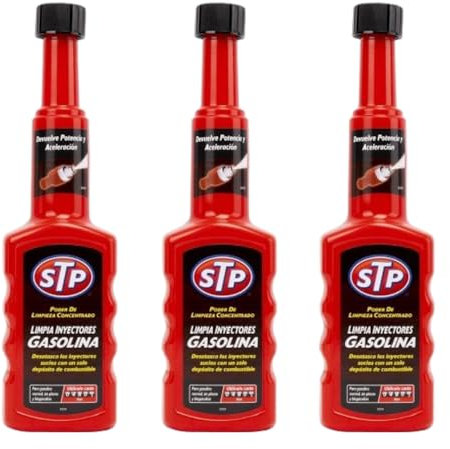 STP - Pack 3 Limpia inyectores Gasolina - Elimina depósitos, Reduce emisiones y ralentí brusco, Mejora Ahorro de Combustible y Potencia - 200x3 ml