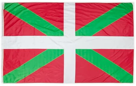 Bandera Euskadi XL para Exteriores, 225 x 150 cm, Balcón Reforzado y 2 Ojales Metálicos (225 x 150 cm)