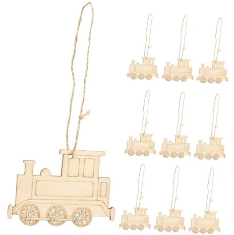 NUOBESTY 10pcs Zug Holz Dekorationen Rustikalen Handwerk Unfinished Holz Stücke