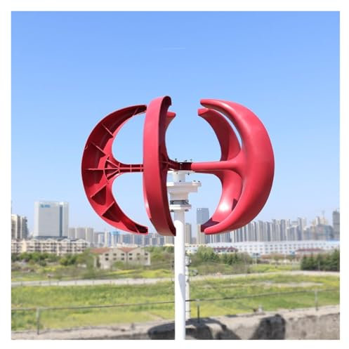 OUHFCASN Generatore Eolico Verticale 1000W 2000W 3000W 12v 24V 48V Generatore Eolico ad ASSE Verticale Piccolo Mulino a Baja velocidad inicial para El hogar(Red,24V_1000W)