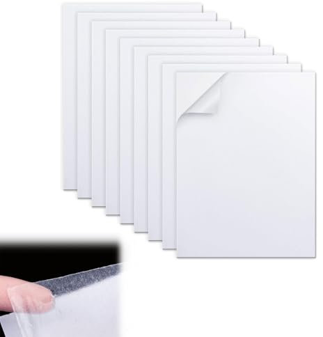 Hojas Adhesivas de Doble Cara Hoja Adhesiva Fuerte Tamaño A4 Hojas de Cinta Autoadhesivas Hojas Autoadhesivas Papel Pegajosas para Manualidades, Albumes de Fotos, Decoración del Hogar, 10 Piezas
