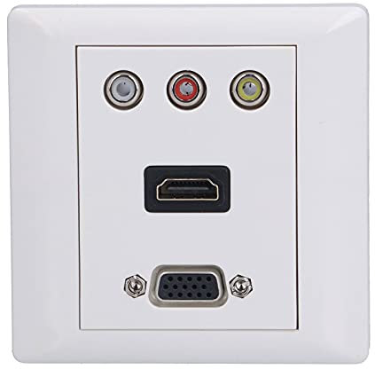 Wall Plate, Wall Outlet Speaker Wire Wall Plate 1080P Video Panel Audio Video Wall Socket for Home Office Meeting Room