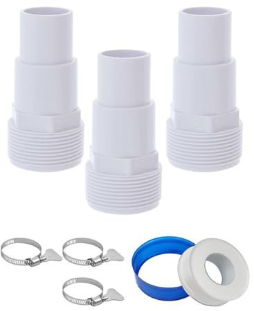 YiQinzcxg Schwimmbadschlauch Set Schlauchanschlüsse Kunststoffstruktur Ersatzadapter Einfacher Anschluss Professionelle Schlauchanschlüsse