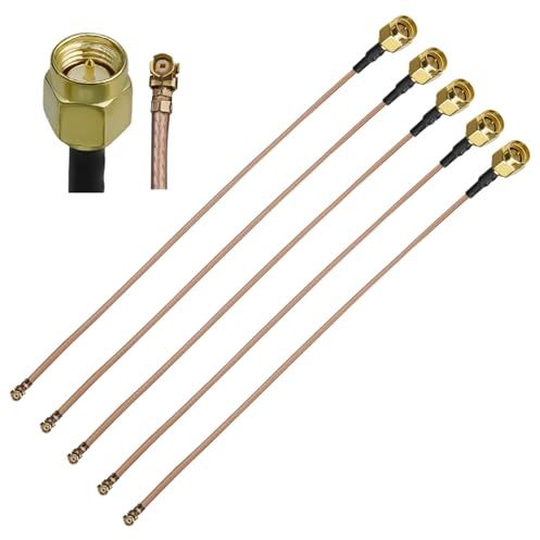 5 Stück RG178 U.FL auf SMA Pigtail-Kabel, UFL MHF1 auf SMA Stecker Antennen-Koaxialkabel, 30 cm (12 Zoll) verlustarmes SM A Stecker auf IPX-1 Verlängerungskabel für WLAN-Funkgeräte, Antennen, Mini-PCI