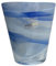 Omniacasa, Set di 6 Bicchieri Acqua In Vetro di Murano, Lavorazione Artigianale, Decorati Con Effetto Onde, Colore Bianco e Blu, Made in Italy, Eleganti da Tavola, Idea Regalo