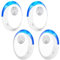 Repelente Ultrasónico de Plagas, 4 Pack Antimosquitos Electrónico Ultrasónico Mosquitos,2025 Repelente Mosquitos Interiores Antiparasitario para Roedores, Arañas, Cucarachas, Insectos