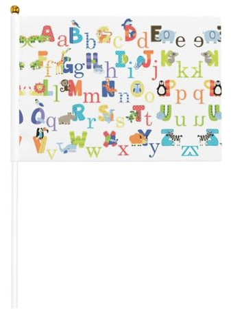 Mini-Flaggen mit Tier-Alphabet-Druck, für große Eröffnung, Bar, Büro, Paraden, Weltmeisterschaft, Sportveranstaltungen