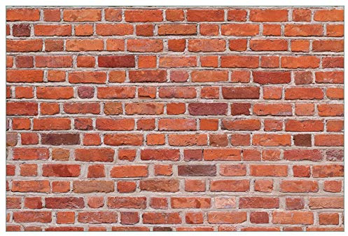 Wallario Küchenrückwand selbstklebend 90 x 60 cm, Motiv: Rote Ziegelsteinwand - Backsteine | Spritzschutz abwischbar & pflegeleicht