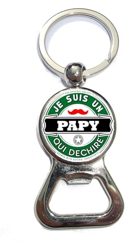 Porte-clé décapsuleur papy qui déchire - cadeau fête des grand-parents-noël-anniversaire