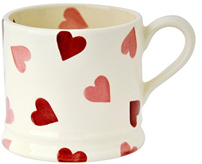 Emma Bridgewater Small Mug 175 ml, Ceramic Coffee Cup Large - Stoneware Mug, Cappuccino, Latte, Coffee, Tea Cup - Beautiful Mugs, Birthday Gift - Coffee Mug Pink Hearts
