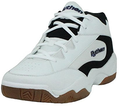 Python Wide (EE) Indoor-Racquetball (Squash, Indoor-Pickleball, Badminton, Volleyball) Schuh (Weiß und Schwarz erhältlich), Weiß/Schwarz, 42 EU