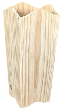 greca Portaombrelli con onde in legno di pino massello, in grezzo, per dipingere, misure (larghezza*profondità*altezza): 22 x 22 x 58 cm.