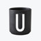 Design Letters - Becher - Buchstabentasse - Buchstabe: U - Porzellan - Schwarz - Arne Jacobsen