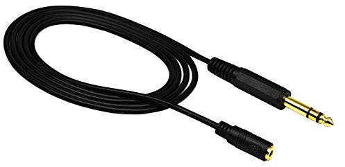 zdyCGTime Rallonge d'adaptateur de câble Audio plaqué Or 3,5mm à 6,35mm, câble d'extension d'adaptateur Jack stéréo 3 Broches 6,35mm 1/4'' mâle à 3,5mm 1/8'' Femelle.(1,5 M/1Pièces)