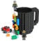 Lumsburry Build-on Bricks Tassen Becher, Kreative DIY Kaffeetasse Baustein Kaffee Tee Trinken Spaß Trinken Geschenk (Schwarz)