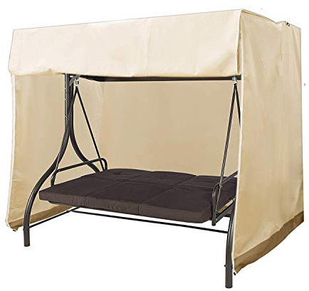 Mitef Wasserdichte und staubdichte Gartenschaukelabdeckung, Gartenmöbel-Schutz, erhältlich in Zwei Größen und DREI Farben, Beige/Braun, 223x152x183cm/87.7 x59.8 x72