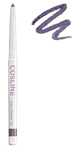 COSLINE Kajal und Eyeliner 123 Mystique, Grau-Lila, Wasserfester Kajal, Verschmiert nicht, Schimmernder dunkellila Lidstrich, Weiches Auftragen, Starke Pigmentierung, Vegan, Made in Germany