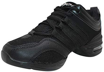 Yudesun Schuhe Sport Outdoorschuhe Tanzschuhe Damen - Mode Mesh Lace Up Schuh Freizeit Training Sneaker Laufschuhe Modern Tanz Jazz Tango Gymnastik Sportschuhe Bequem Schwarz 34 EU