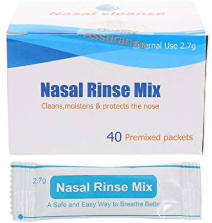 1 caja de 40 paquetes de sal de enjuague nasal para de lavado nasal