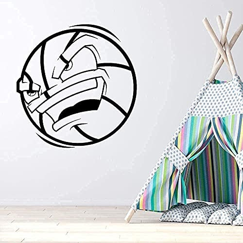 Wandaufkleber Wandtattoo Abnehmbare Wandaufkleber Smiley Ball Aufkleber Dekoration Schlafzimmer Home Sport Basketball 58X58Cm
